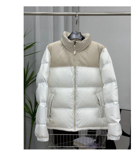 Winter Stand Collar Contrast-colored Coat Cotton Padded