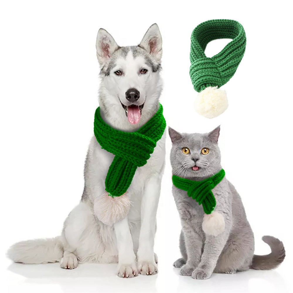 Pet christmas wool scarf Pets dealsniper-net Green L