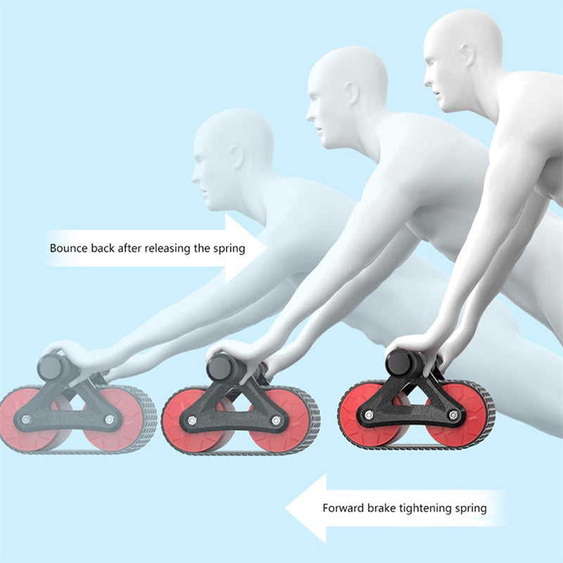 Double Wheel Abdominal Exerciser Women Men Automatic Rebound Sports DealSniper.net