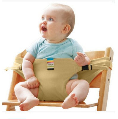 Baby Portable Baby Dining Chair Seat Fixing Belt Kids DealSniper.net Khaki