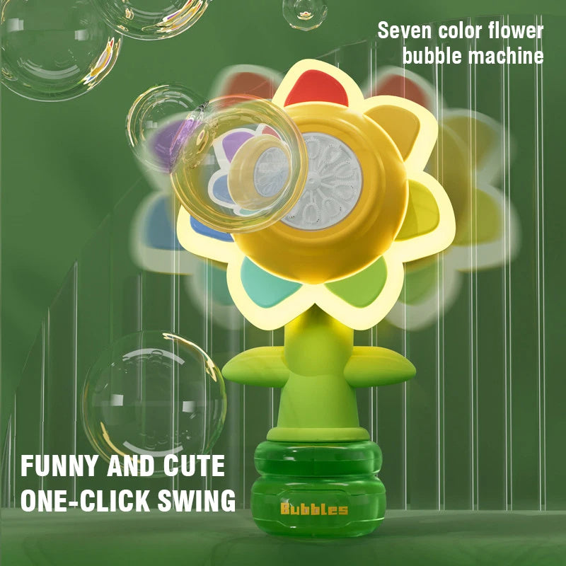 Dancing Sunflower Bubble Machine Automatic Electric Swing Soap Kids dealsniper-net