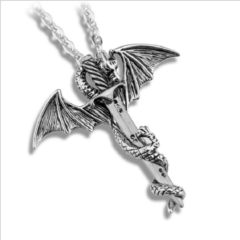 Double Axe Pendant Men's Necklace Jewelry dealsniper-net Xl0190 One size