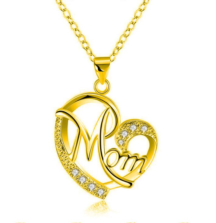 Women\'s Necklaces  Mom Color Separation Heart-shaped Diamonds Gifts