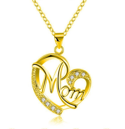 Women\'s Necklaces  Mom Color Separation Heart-shaped Diamonds Gifts