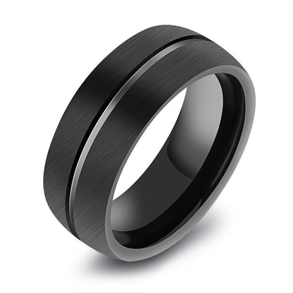 Black titanium steel ring Jewelry dealsniper-net