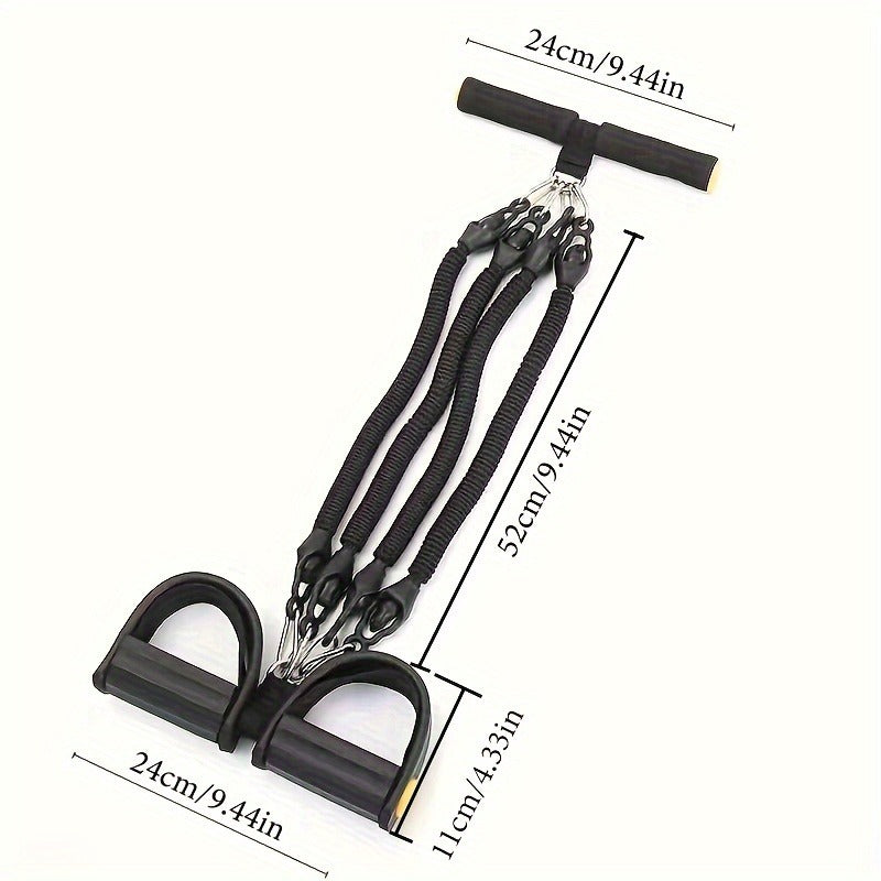 A Set Of Adjustable Resistance Tension Bands With Foot Pedals And Handles Sports Gym From House