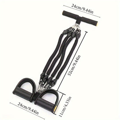 A Set Of Adjustable Resistance Tension Bands With Foot Pedals And Handles Sports Gym From House