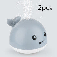 New Baby Bathroom Bath Electric Induction Whale Spray Small Toy Kids dealsniper-net Grey2pcs