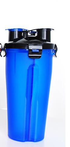 2 In 1Pet Water Bottle Dispenser Travel Portable Bowl Pets Gym From House Blue No bowl 1pc
