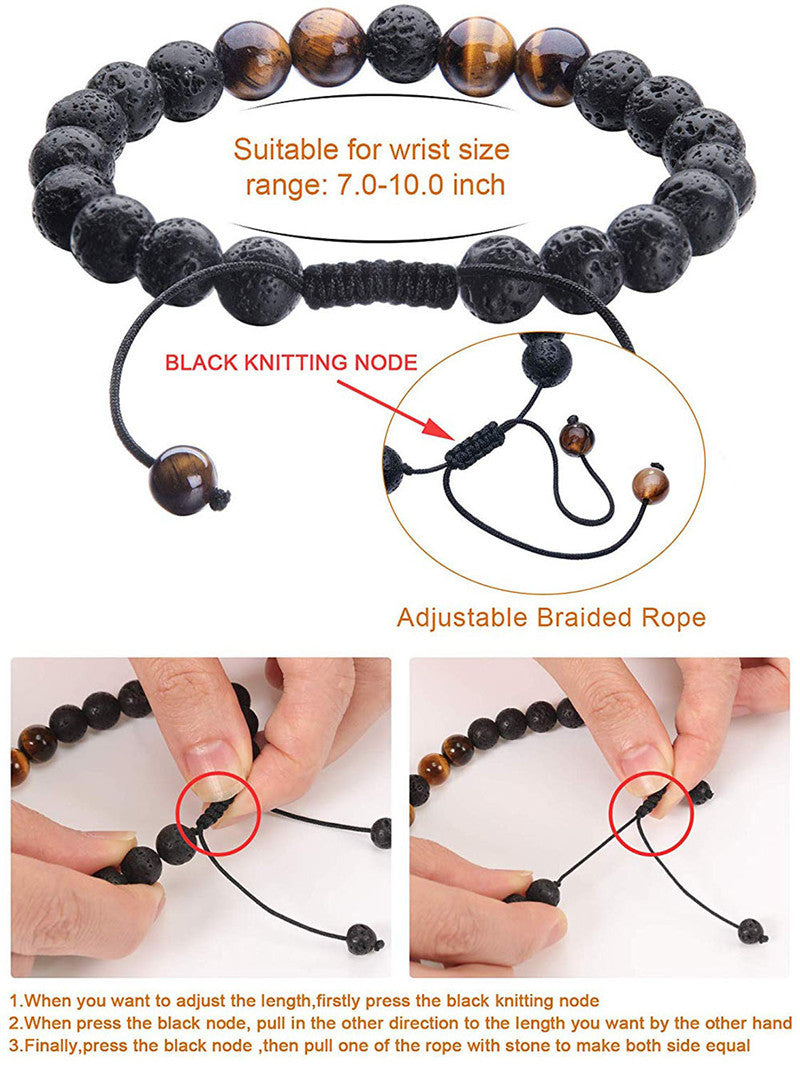 Tiger Eye Couple Bracelets Matte Black Agate Beads Bracelet Jewelry dealsniper-net