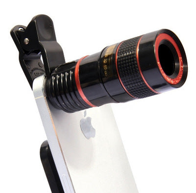 Cell Phone Telescope Lens Electronics dealsniper-net Black 1pc 8XL