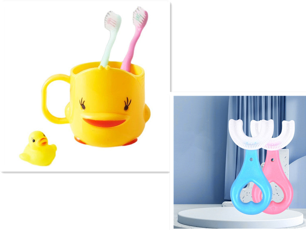 Children's U-shaped Food Grade Soft Rubber Toothbrush Health dealsniper-net