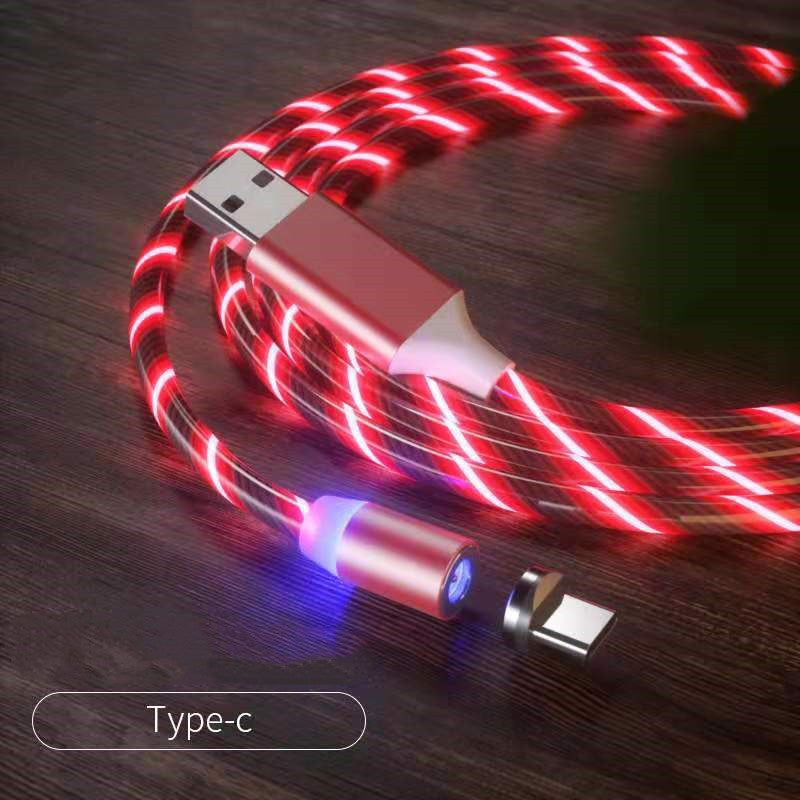 Magnetic Charging Cable Streamer Fast Charging Cable Lighting Phones DealSniper.net Red 2m Type c