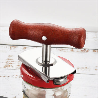 Stainless Steel Manual Screw Seal Adjustable Bottle Opener Kitchen dealsniper-net Wooden