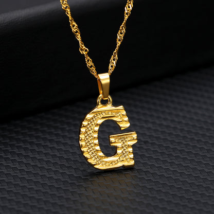 26 letters gold-plated pendant necklace Jewelry dealsniper-net G