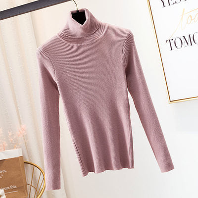 Turtleneck Sweater Women Knit Bottoming Shirt Winter Keep Warm Women dealsniper-net Pink One size