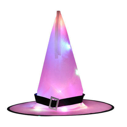 Halloween Decoration Witch Hat LED Lights Halloween Elf Ears Kids Deals DealSniper.net Pink Glow