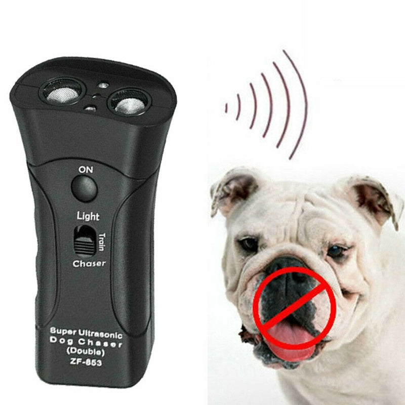 3-in-1 Anti Barking Dog Training Device Ultrasonic Dog Training Repeller LED Flashlight Pets dealsniper-net