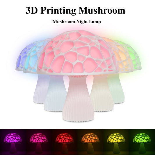 3D Printed 16 colors Led Mushroom Lamp Lovely Lamp Home Decor dealsniper-net