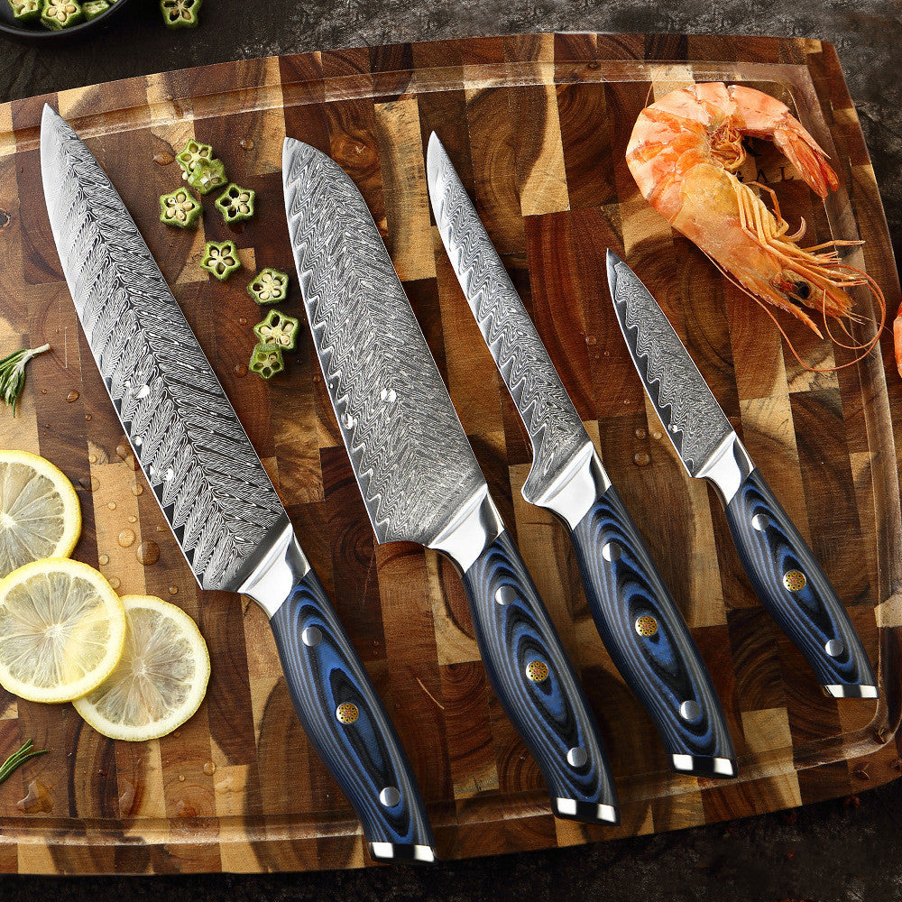 Damascus knife set kitchen stainless steel Kitchen dealsniper-net