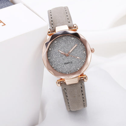 Casual Women Romantic Starry Sky Wrist Watch Leather Jewelry dealsniper-net Gray