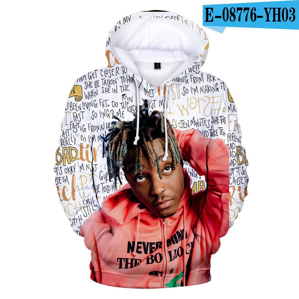 Hip-hop singer Juice Wrld 3D Hoodie Men DealSniper.net R 3XL