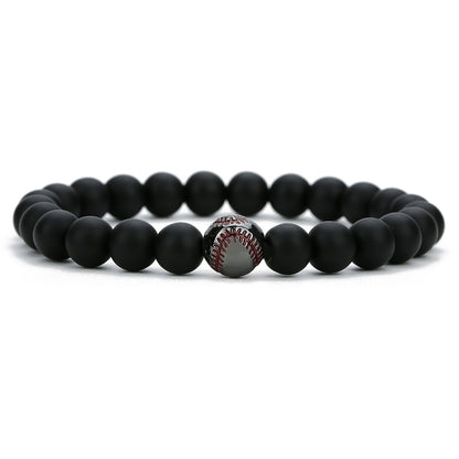 Men's baseball bracelet Jewelry dealsniper-net Black Matte Black