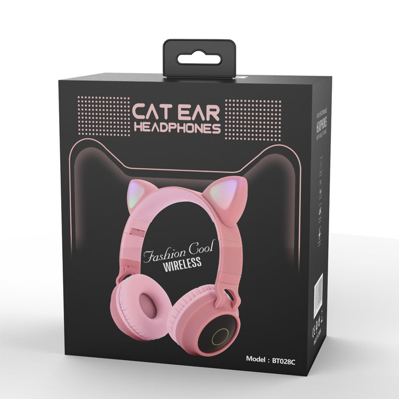 LED Light Cat Ear Headphones Wireless Bluetooth 5.0 Headset Gadgets dealsniper-net