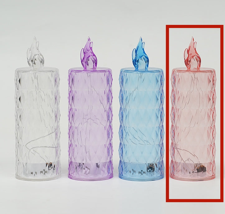 LED Electronic Candle Light Christmas Decorations Holidays Gym From House Diamond red No base 1PC