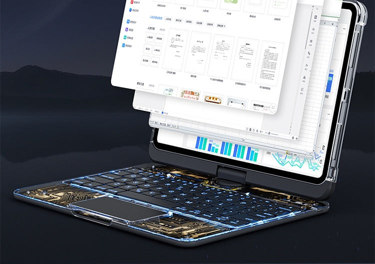 360 Swivel Keyboard Clear Case For IPad Smart Trackpad Electronics dealsniper-net