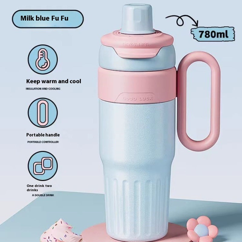 780ml Gradient Double Drink Thermal Cup Stainless Steel Kitchen Gym From House Blue 780ml