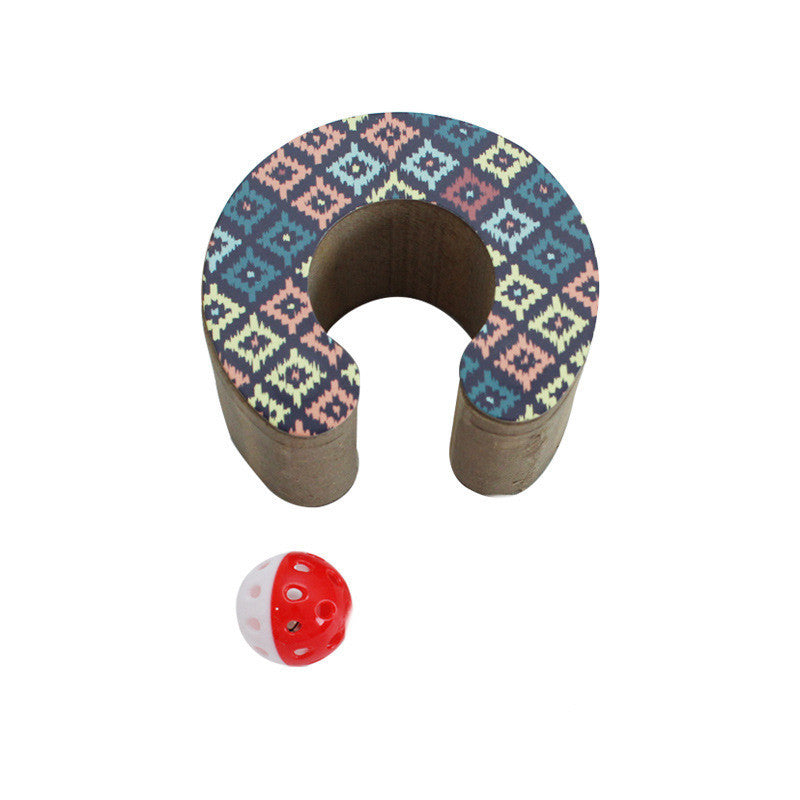 Organ Corrugated Paper Wear-resistant Cat Scratching Board Pets DealSniper.net Dark Blue Back Pattern