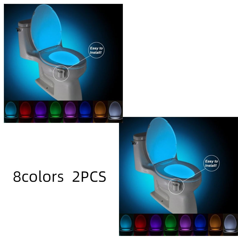 Toilet Induction LED Night Light House dealsniper-net 8colors 2PCS