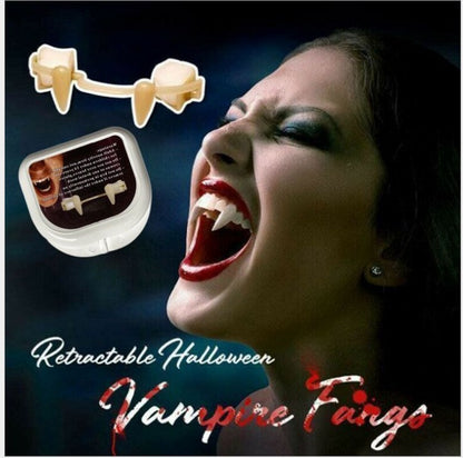 Halloween Vampire Teeth Retractable Fangs Masquerade Party Horror Deals DealSniper.net