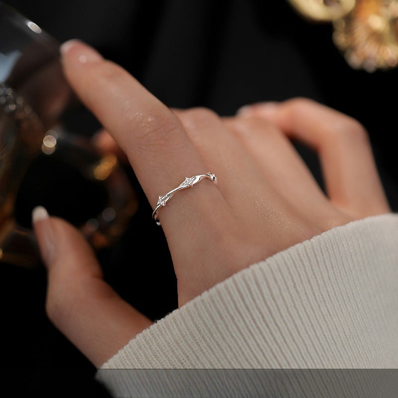 Ins Trendy 925 Silver Korean Style Open Finger Ring Jewelry Gym From House Style 3 1 PC