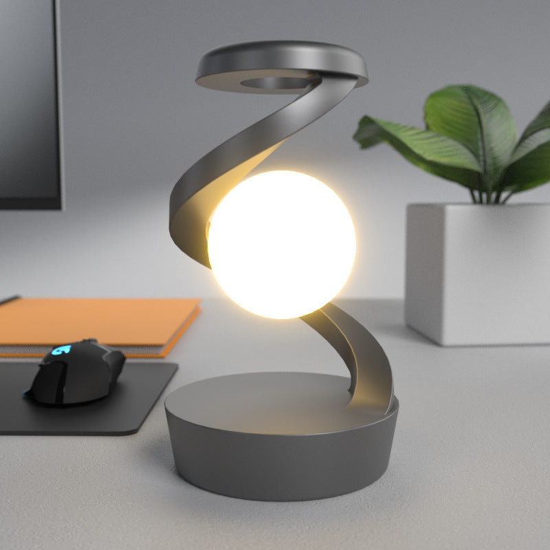 Rotating Moon Desk Lamp With Phone Wireless Charging Sensor Home Decor dealsniper-net Gray Basic Style