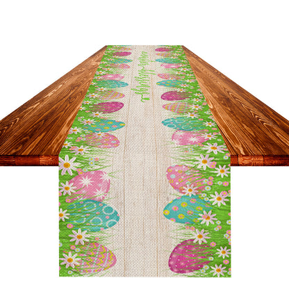 Easter Table Flag Linen Strong Durable Tablecloth Oil And Stain Proof Women dealsniper-net Suit No.2 183x33cm