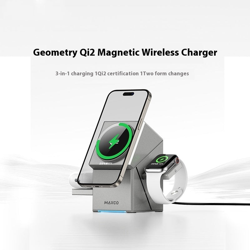 Qi2 Protocol Magnetic Touch Rotating Wireless Charger Gadgets Gym From House