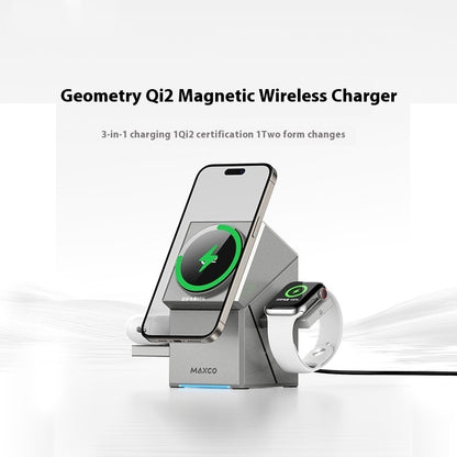 Qi2 Protocol Magnetic Touch Rotating Wireless Charger Gadgets Gym From House
