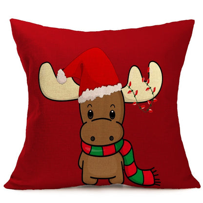 Christmas festive pattern car sofa pillow pillowcase