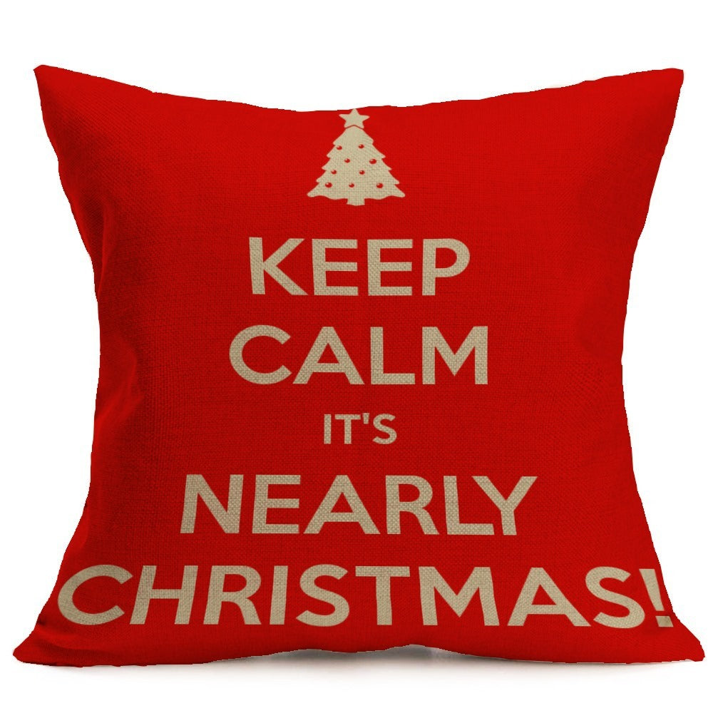 Christmas festive pattern car sofa pillow pillowcase