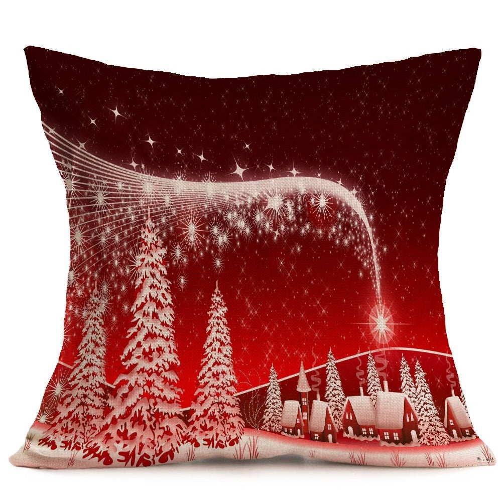 Christmas festive pattern car sofa pillow pillowcase