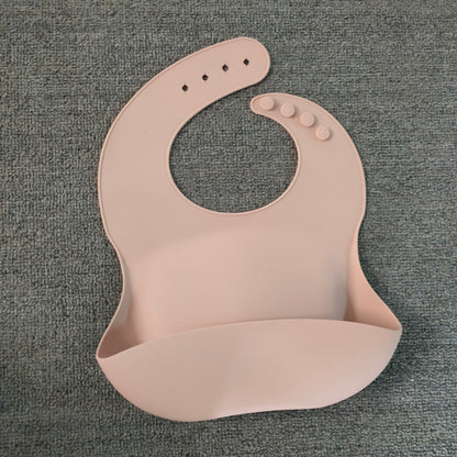 Soft Waterproof Silicone Baby Bib with Food Catcher, Baby Silicone Bib Kids dealsniper-net Light Brown 13 to 18ms