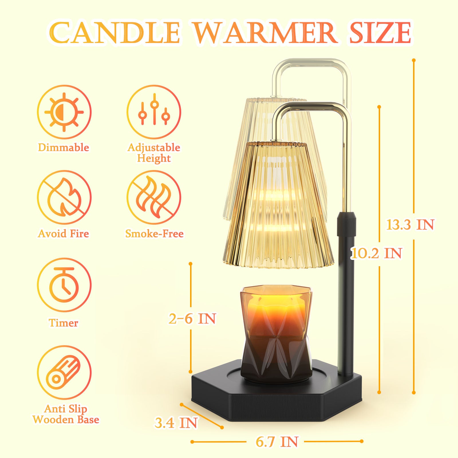 Candle Warmer Lamp Dimmable And Timer Candle Warmer Home Decor dealsniper-net