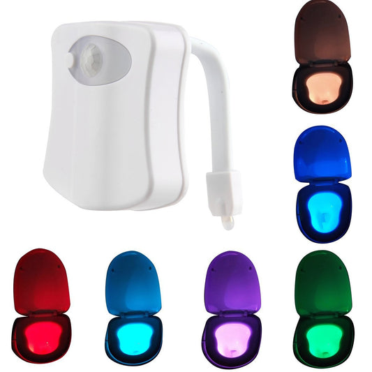 The new 8 color toilet lamp hanging human toilet cover light gifts