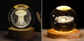 Luminous Starry Sky And Planets Moon Moon Crystal Ball Night Lamp