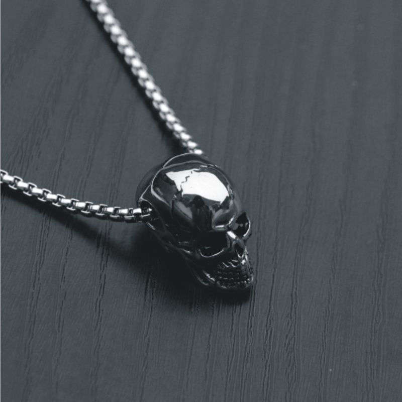 Male titanium steel skull necklace Jewelry dealsniper-net