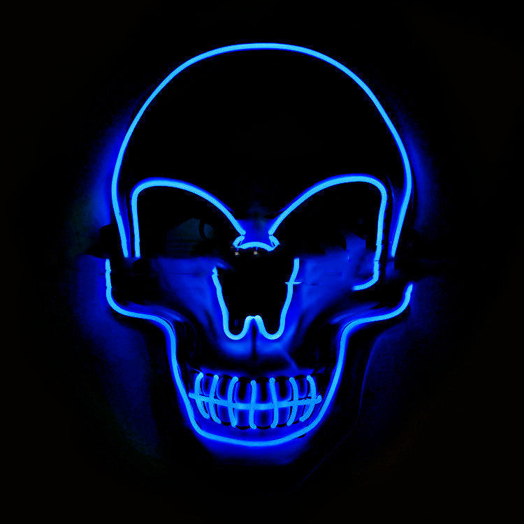 Skull LED Glowing Halloween Mask Holidays DealSniper.net Blue