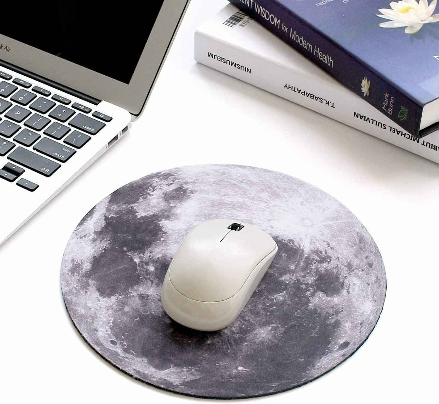 Space Round Mouse Pad PC Gaming Non Slip Mice Mat For Laptop Notebook Computer Gaming Mouse Pad Gadgets dealsniper-net Moon