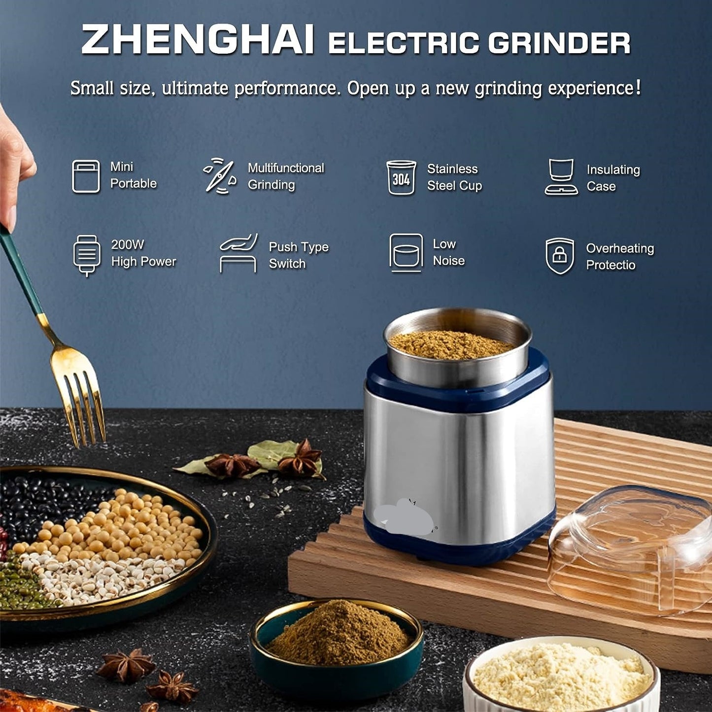 Electric Grinder For Herb pice Pollen And Coffee Fast Grinding Kitchen dealsniper-net